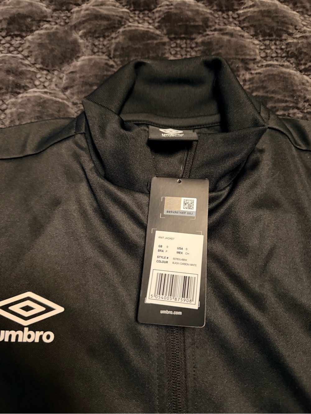 Umbro Black Lightweight Track Jacket with Logo